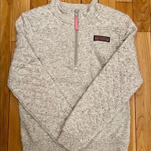Vineyard Vines Girls Classic Fleece Shep Shirt Small Heather Gray